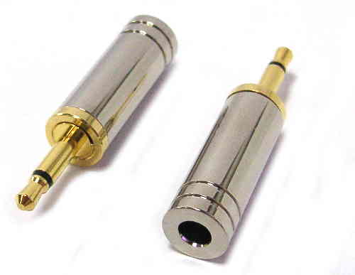 2.5mm Mono Plug OD:7mm, Nickel Gold Plated